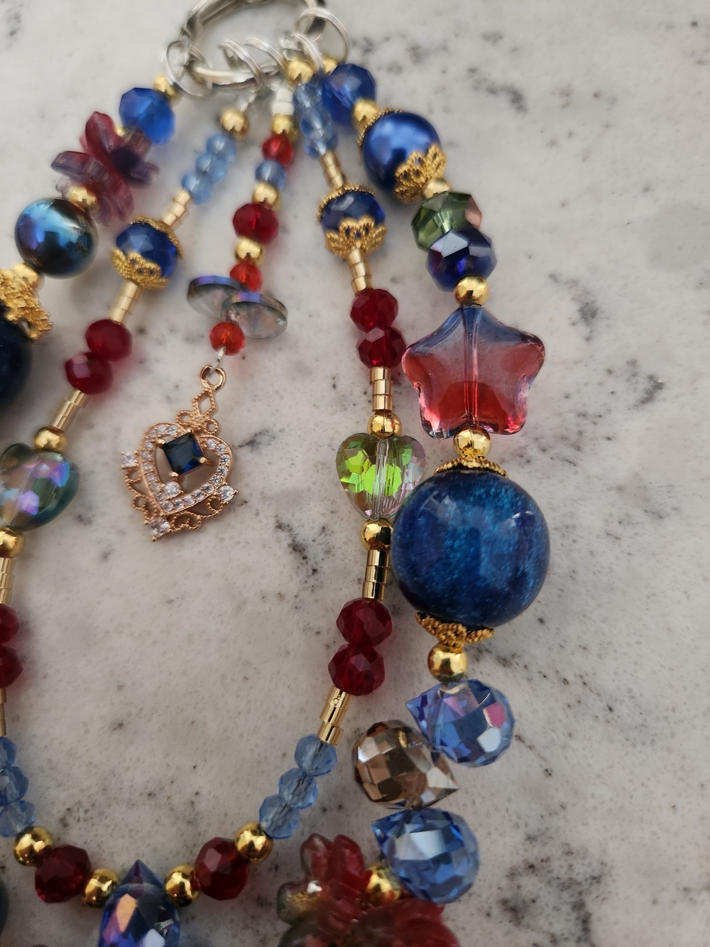 Multicolor Beaded Keychain - Picture 2 of 3